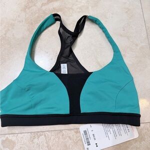 lululemon athletica Teal and Black Racerback Sports Bra